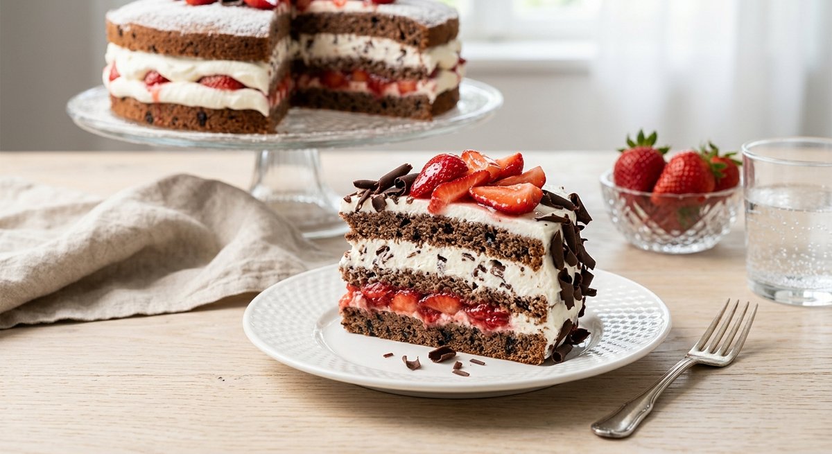Erdbeer-Stracciatella-Torte